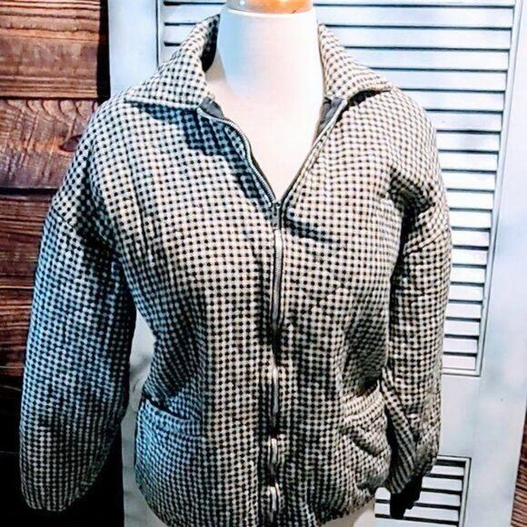 Jones NY Med Houndstooth Quilted Jacket - Picture 1 of 11